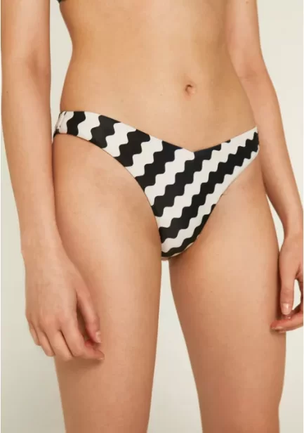 Braguita de bikini brasileña con estampado de zigzag