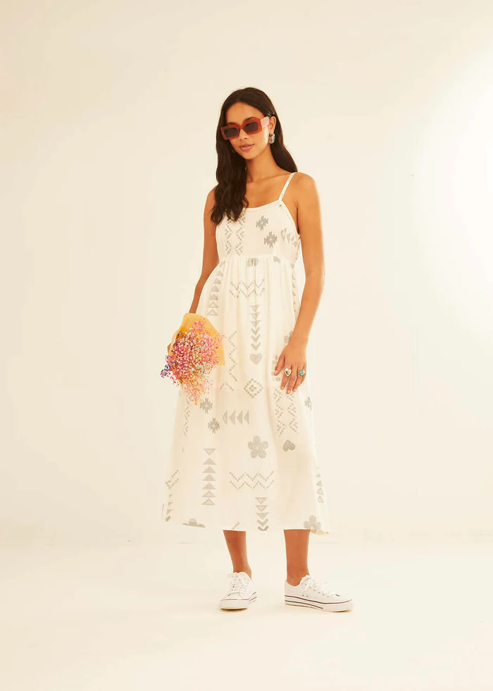 Vestido midi formas geométricas