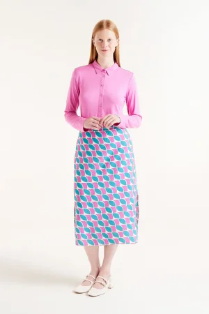 Falda midi verde/lila