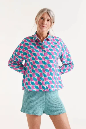 Camisa verde/lila