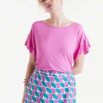 Camiseta volantes rosa