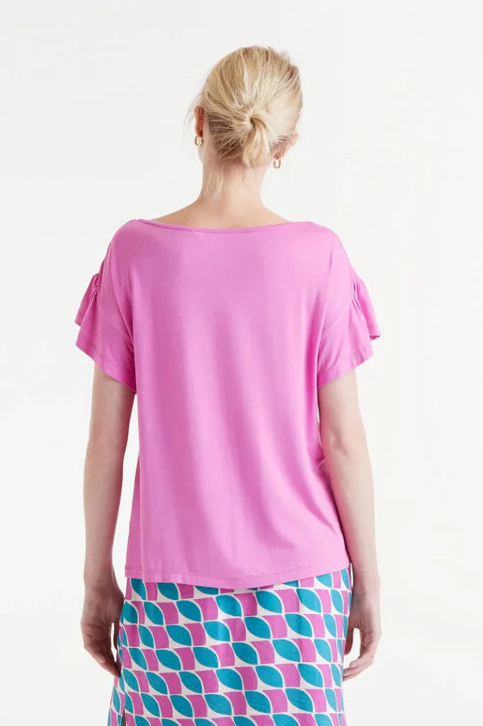 Camiseta volantes rosa
