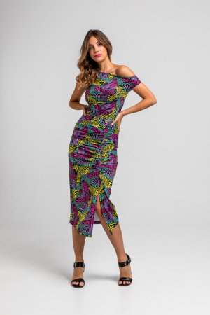Falda midi drapeado lateral "Atípica"