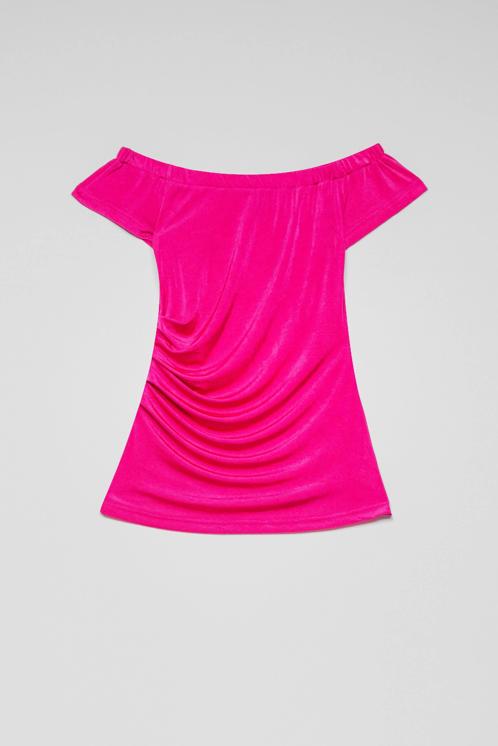 Top fucsia escote barco