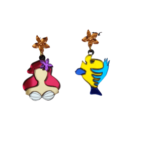 Pendientes metacrilato Sirenita