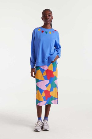 Sudadera con bordado de corazones