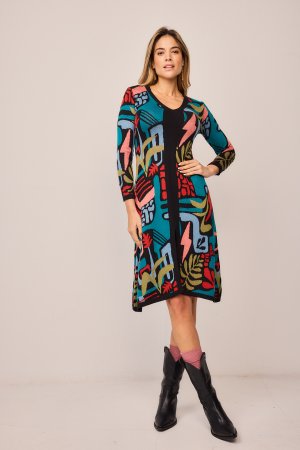 Vestido punto musgo mix