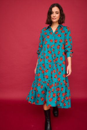 Vestido midi mariquitas