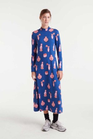 Vestido midi estampado porcelana