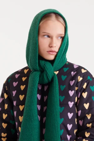 Gorro de punto fino verde