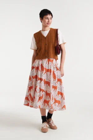 Falda midi gatos lunares