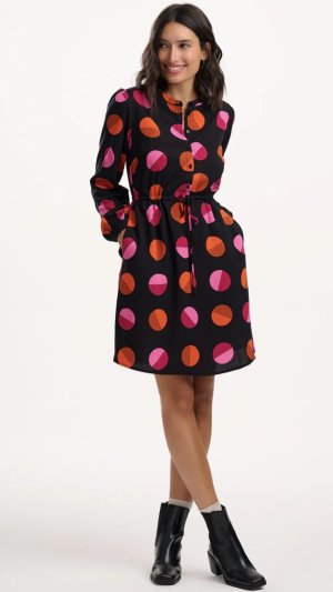 Vestido corto lunares fucsia y naranja Vestido corto lunares fucsia y naranja