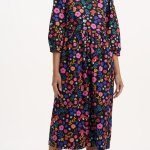 Vestido midi flores y setas