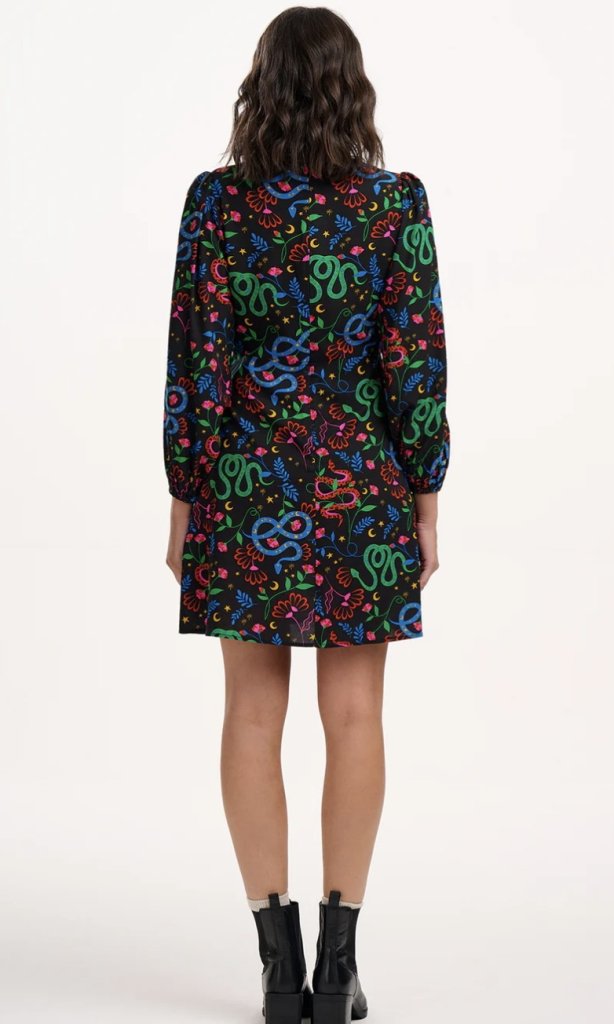 Vestido corto flores y serpientes