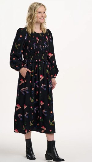 Vestido midi pájaros