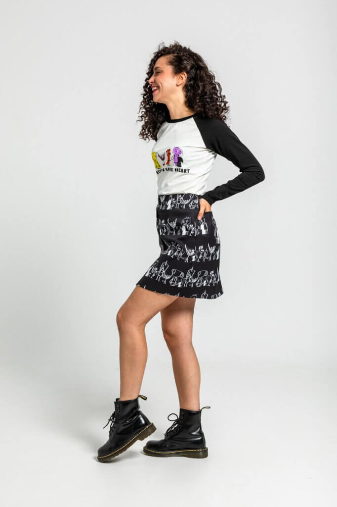 Mini falda Garabatos