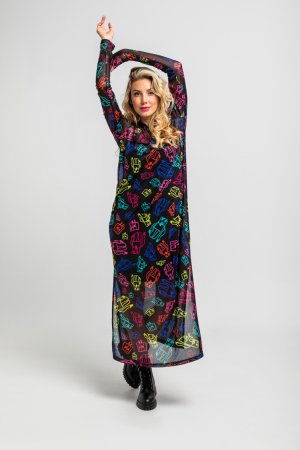 Vestido largo tul Robots