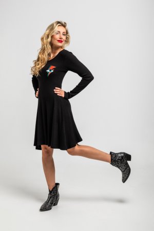 Vestido corto canalé rayo