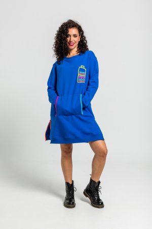Vestido sudadera corto Robots