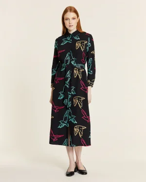 Vestido pájaros bordados
