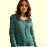 Jersey punto zig zag blue