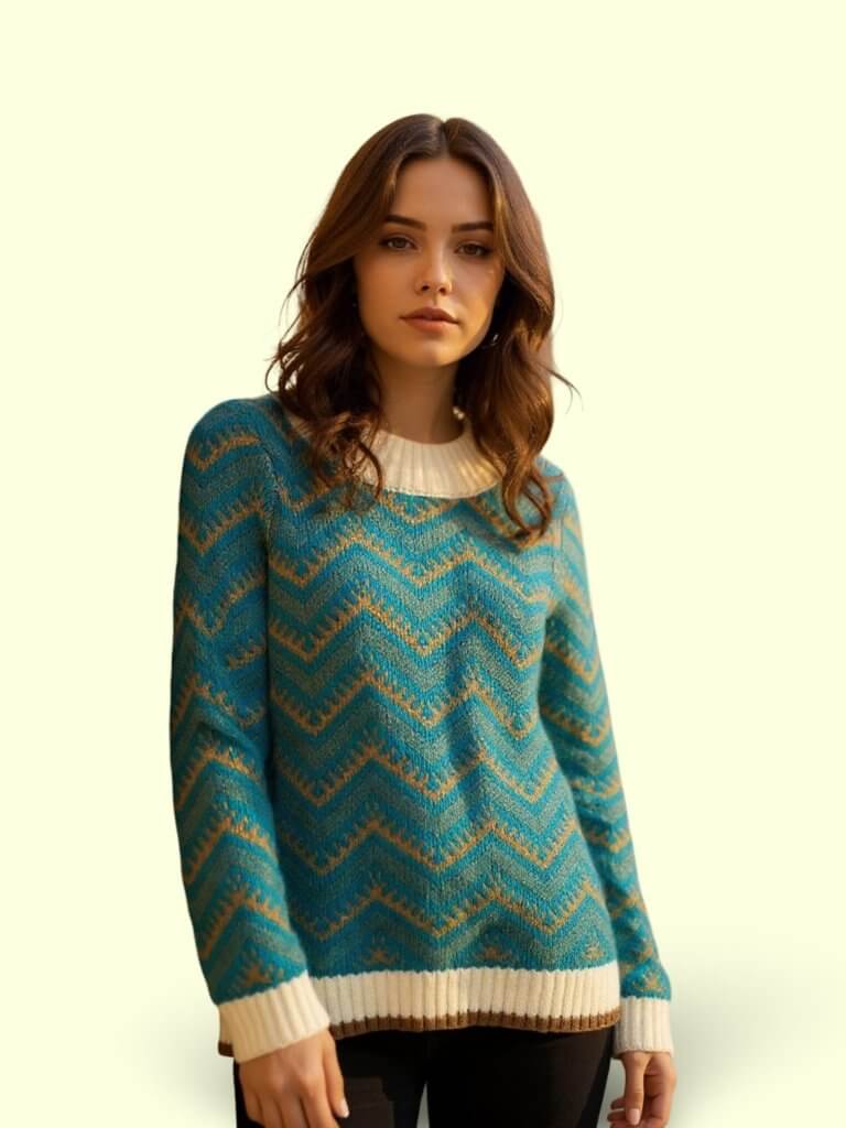 Jersey punto zig zag blue