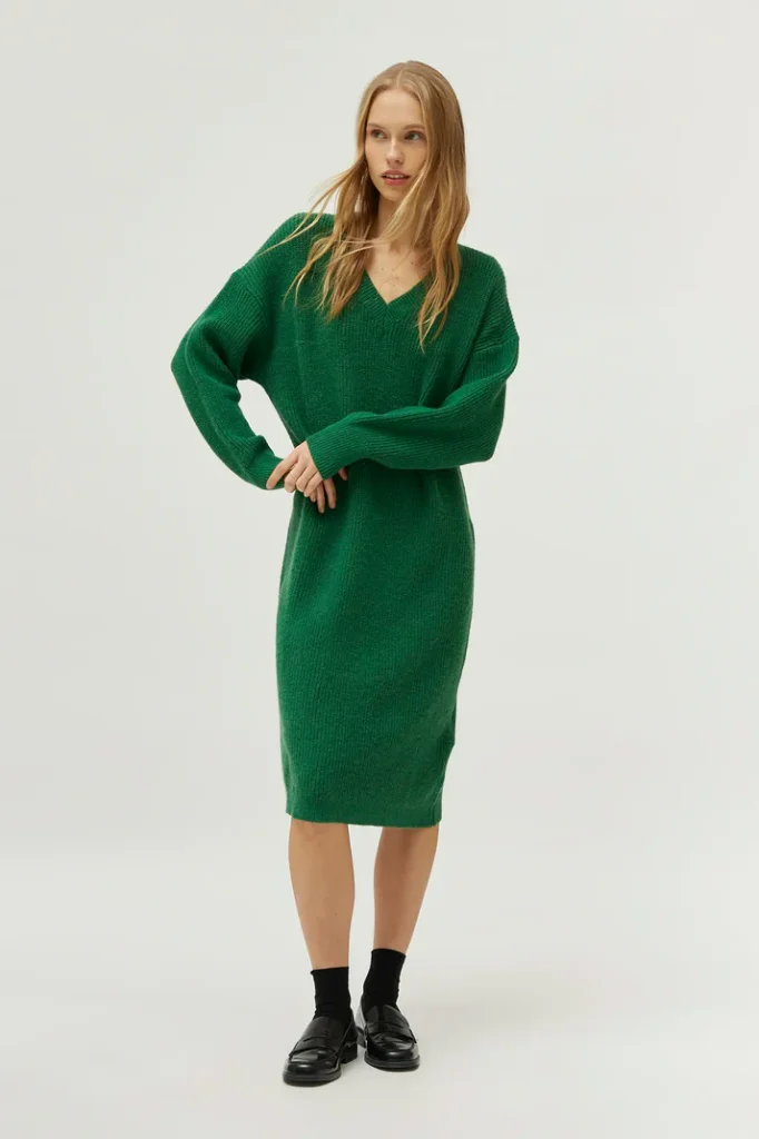 Vestido verde de punto