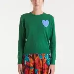 Jersey verde corazón azul