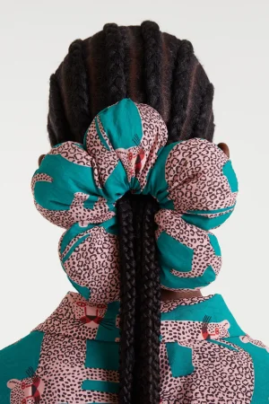 Scrunchie con forma de flor Tigres rosas