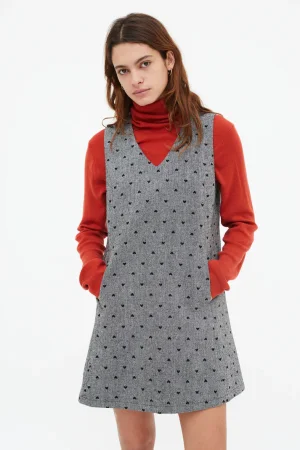 Vestido corto corazones negros