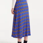 Falda estampado azul/mostaza