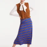 Falda estampado azul/mostaza