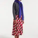 Falda midi corazones rojos