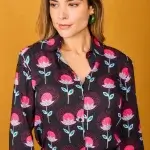 Camisa flor rosa