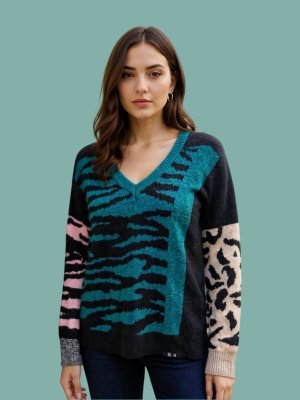 Jersey tricolor animal print