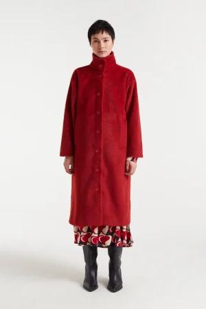 Abrigo largo rojo