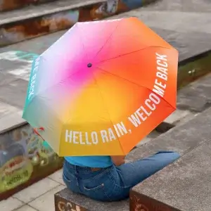 Paraguas plegable "Hello rain, welcome back"