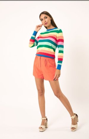 Jersey punto fino rayas de colores