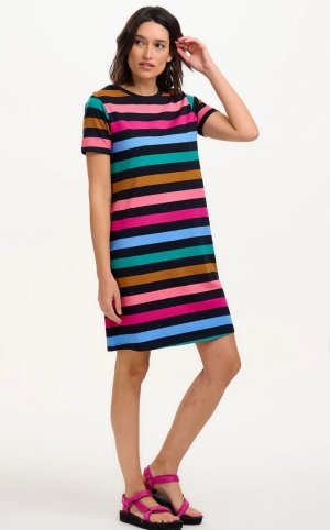 Vestido camiseta rayas de colores