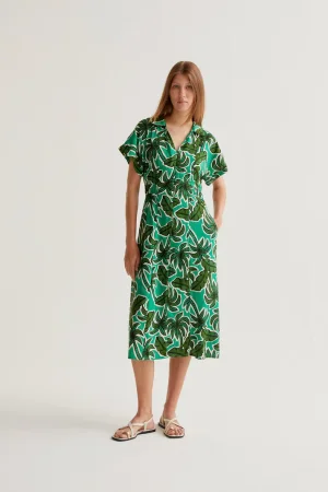 Vestido midi palm tree