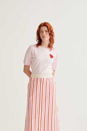 Top punto rosa sandia