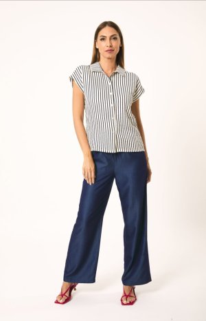 Camisa rayas azul y blanca