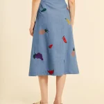 Camisa denim frutas bordadas