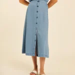 Falda midi denim