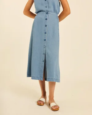 Falda midi denim