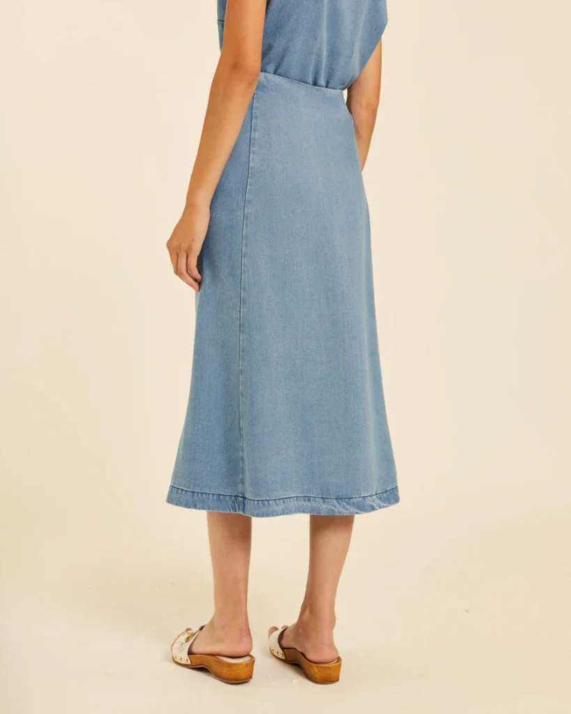 Falda midi denim