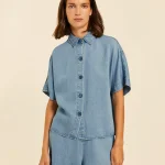 Camisa manga corta denim