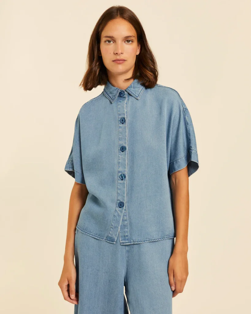 Camisa manga corta denim