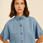 Camisa manga corta denim