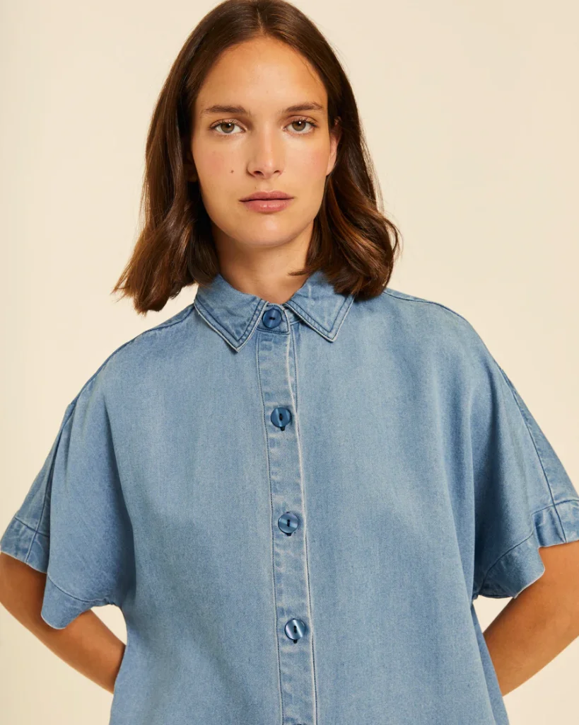 Camisa manga corta denim